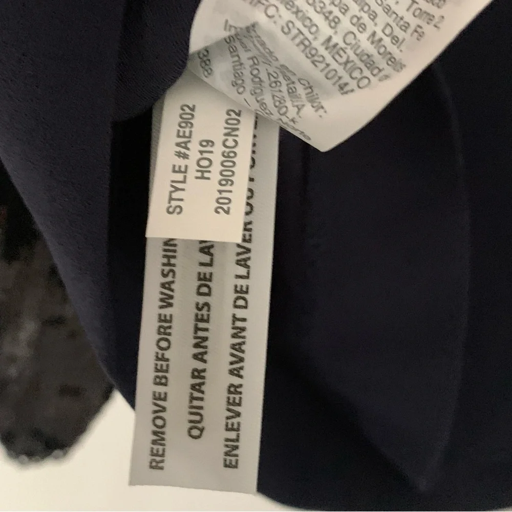 NWT J Crew Small Elegant Navy Blue Keyhole Party Top with Black Sequin Sleeves